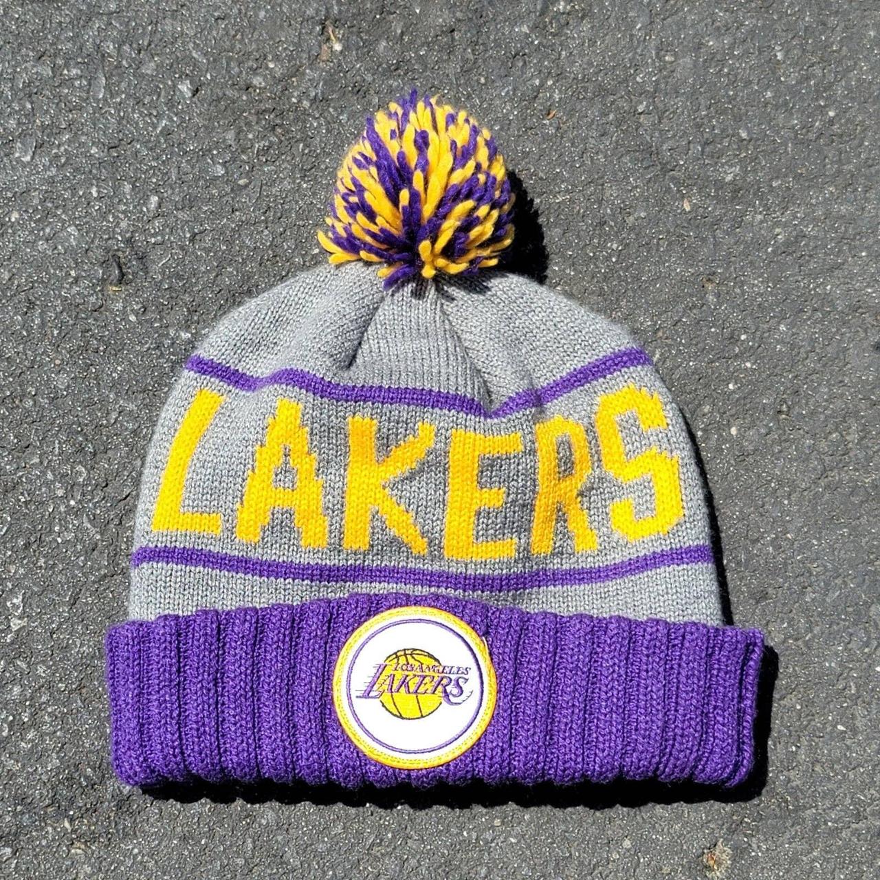 Mitchell & Ness Los Angeles Lakers Beanie Pom Pom. - Depop
