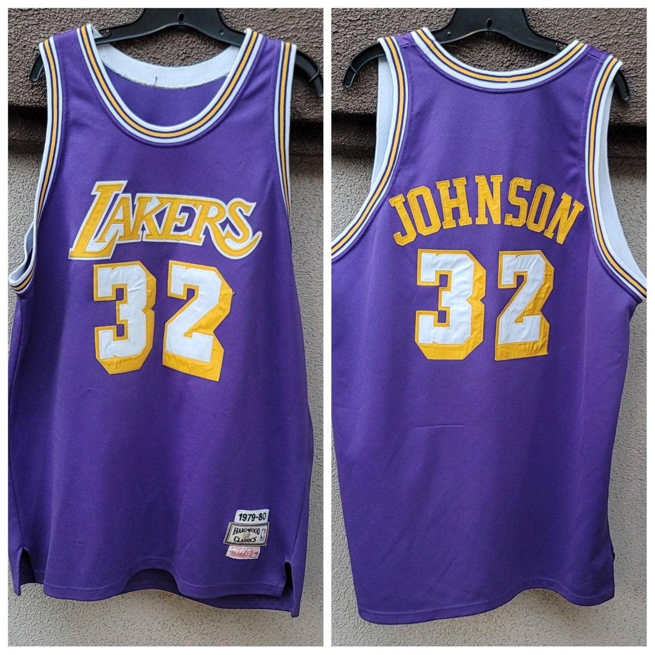 Men's Mitchell & Ness Magic Johnson Purple Los Angeles Lakers