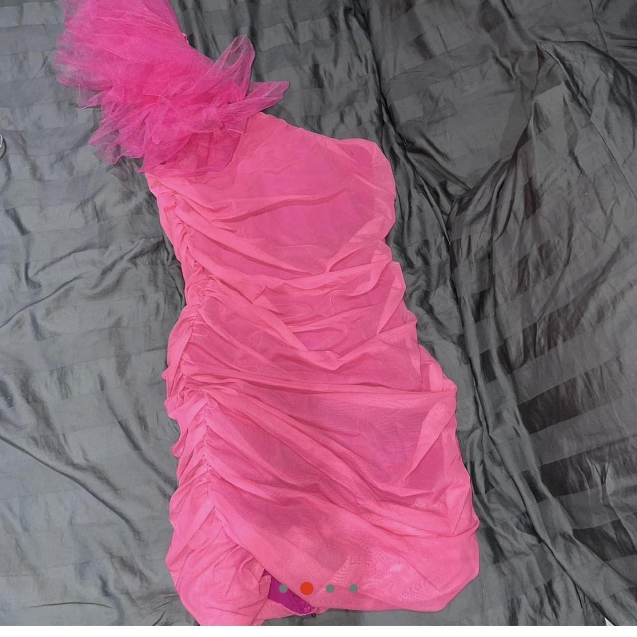 Forever Unique Pink One Shoulder Tulle Dress Tara Depop 