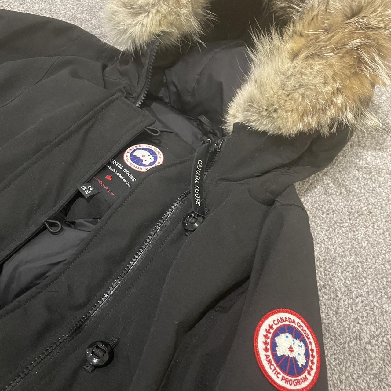 Canada Goose unisex black parka coat kids large