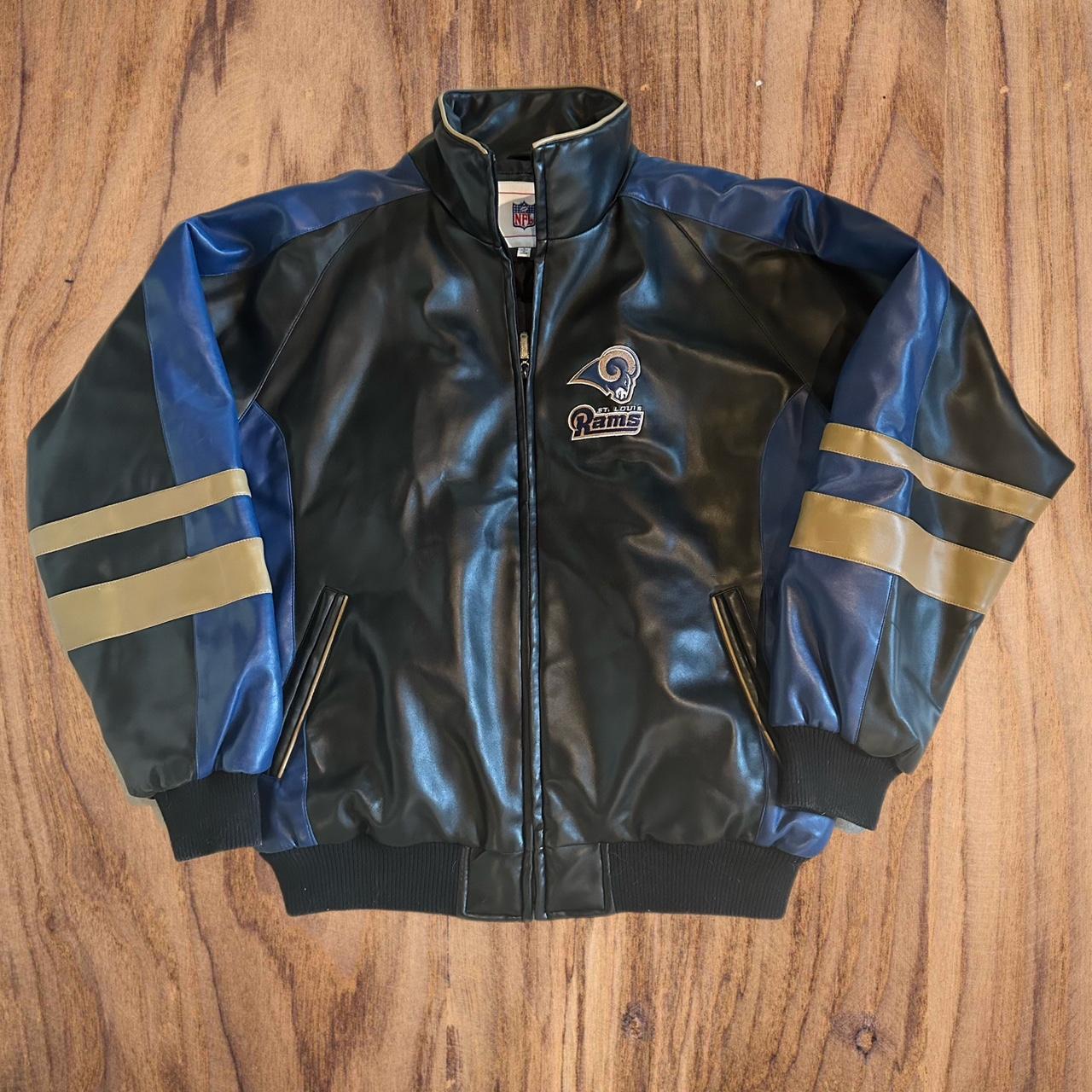 NFL Men's Blue and Gold Jacket Depop