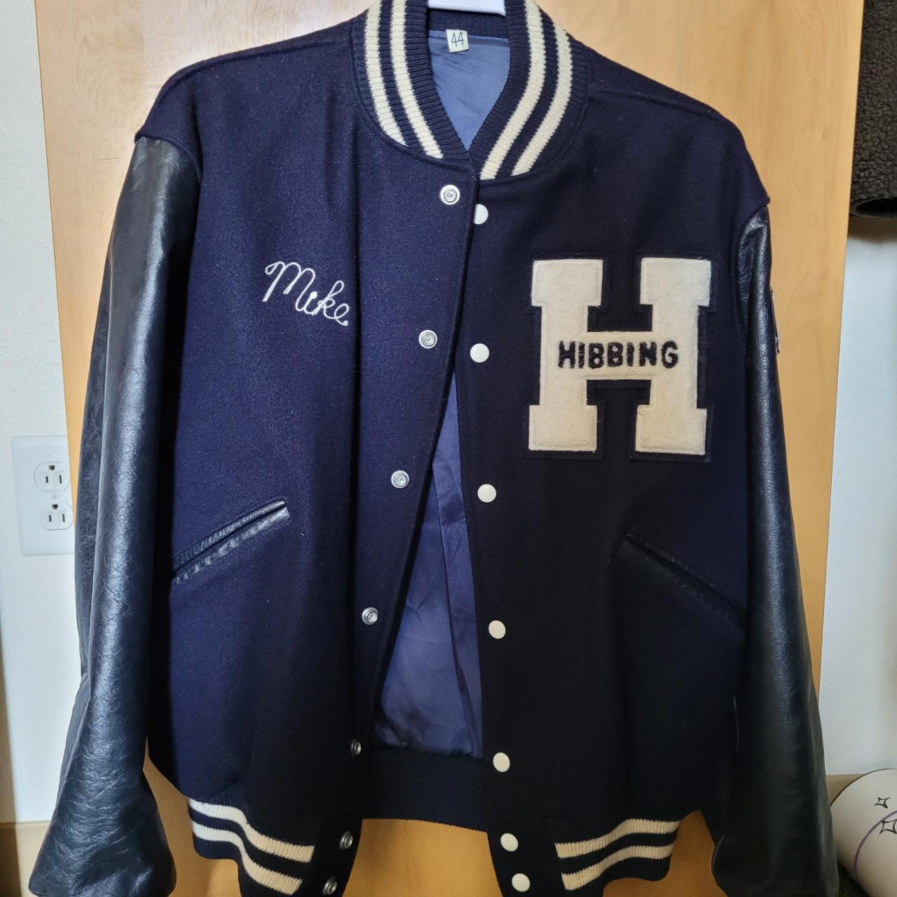 80s wool varsity jacket from the brand butwin tagged... - Depop