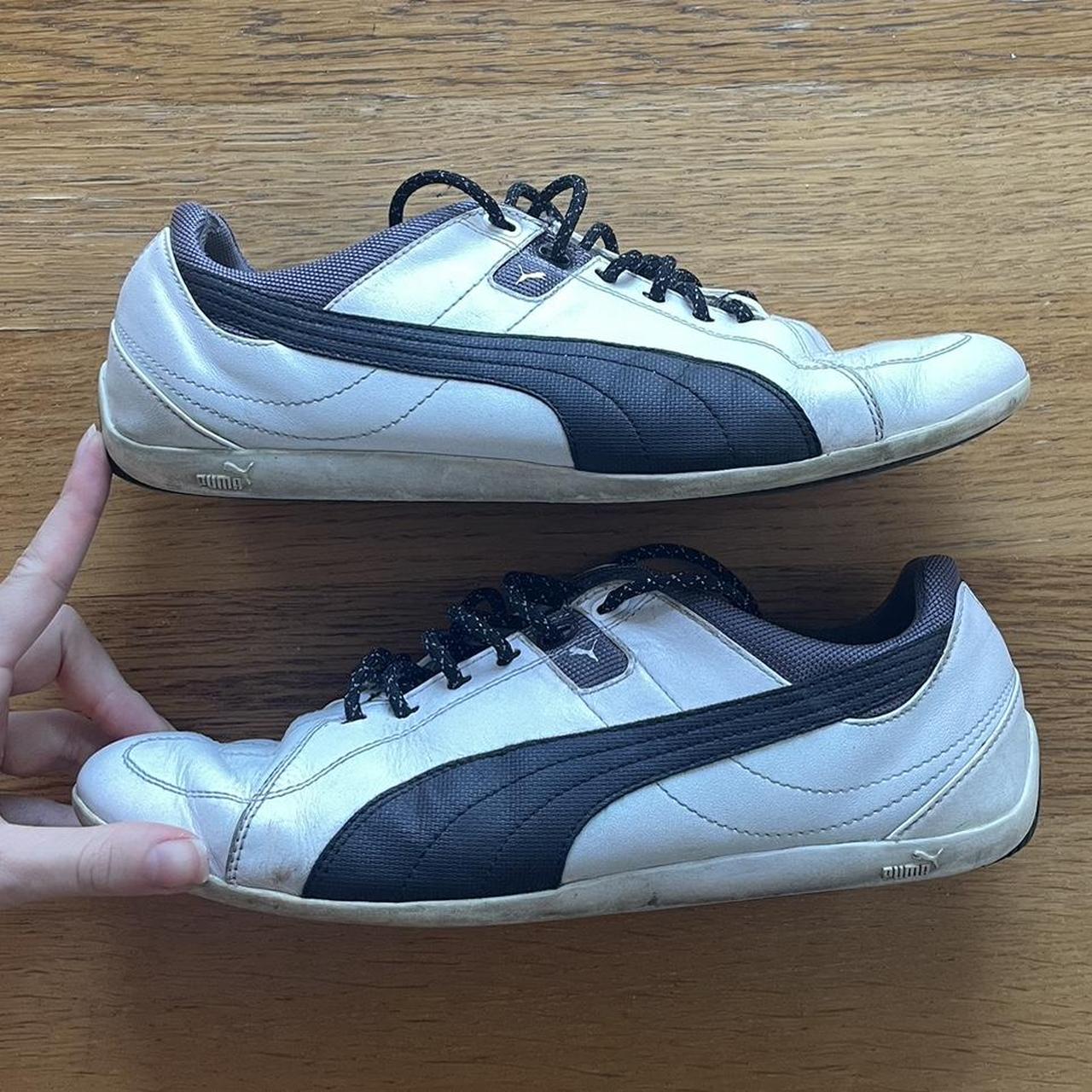 Puma white leather bowling boxing golf sneakers... - Depop