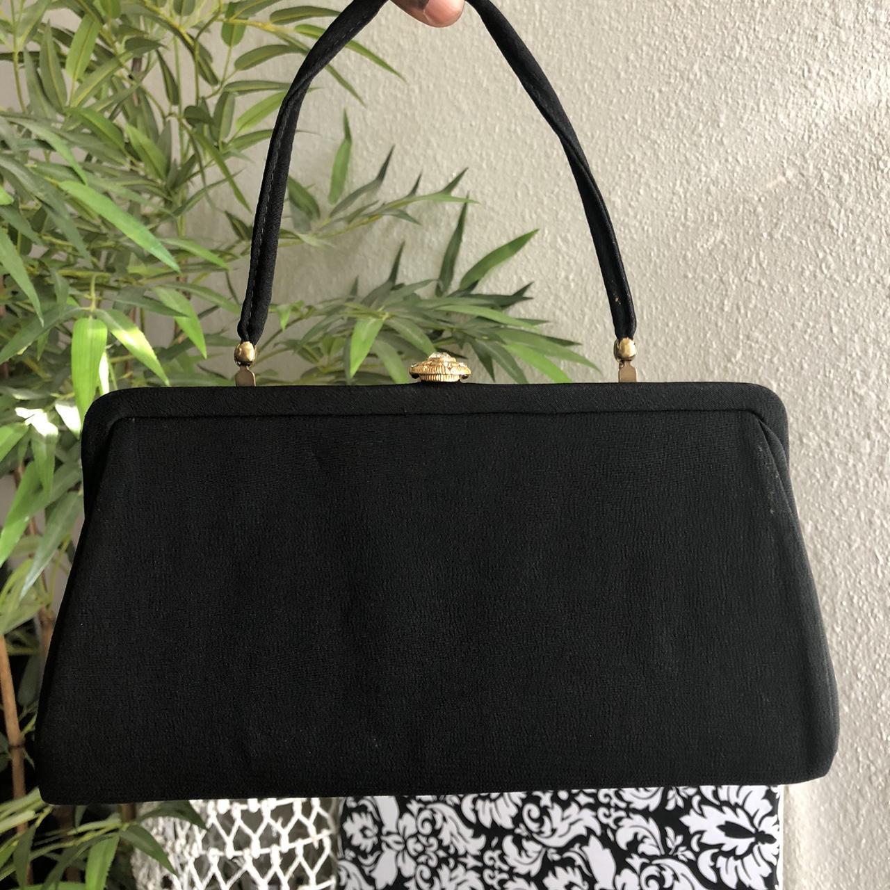 Dainty Mid 1990s Black evening purse hand bag clutch. Depop