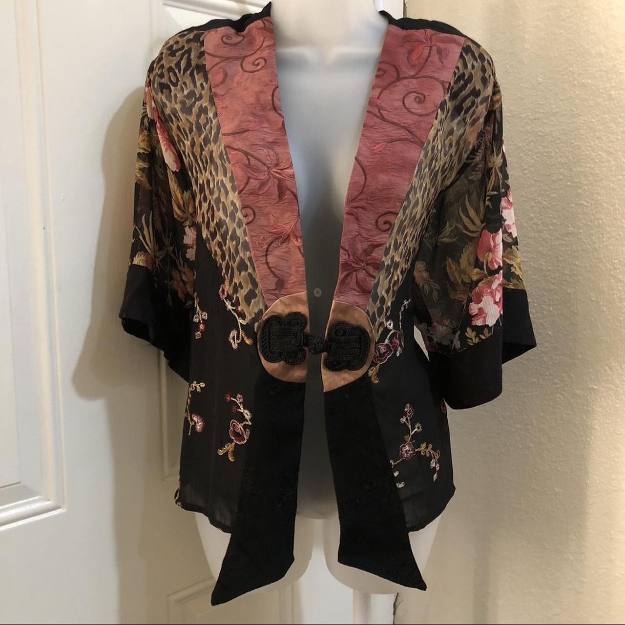 Spencer Alexis Vintage Asian Themed Lace Embroidered store Kimono Cardigan Size Small