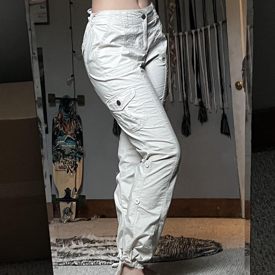 Time And Tru White Flat Front Pull On Cropped Pants - Depop