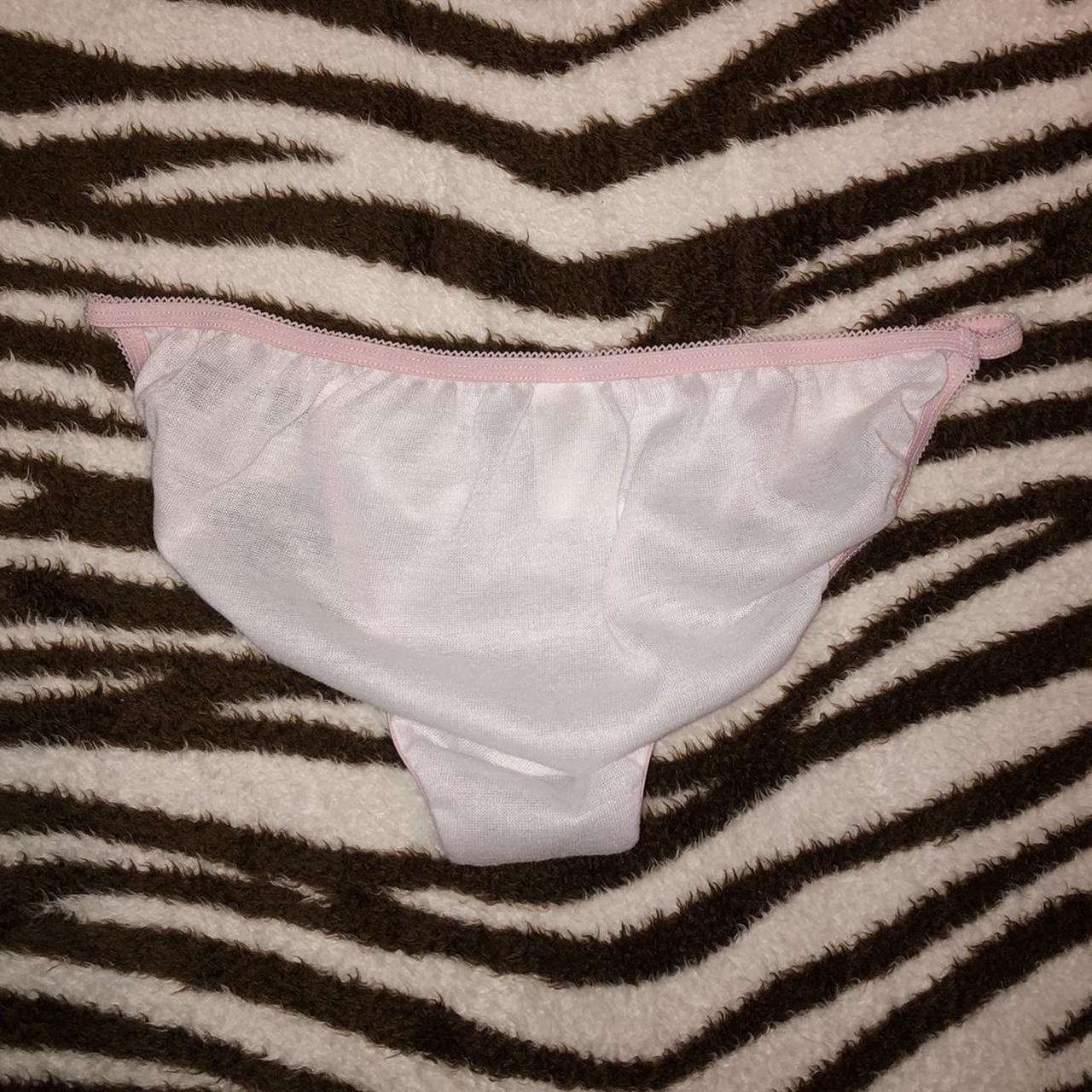 vintage unworn panties! white with a baby pink trim.... Depop