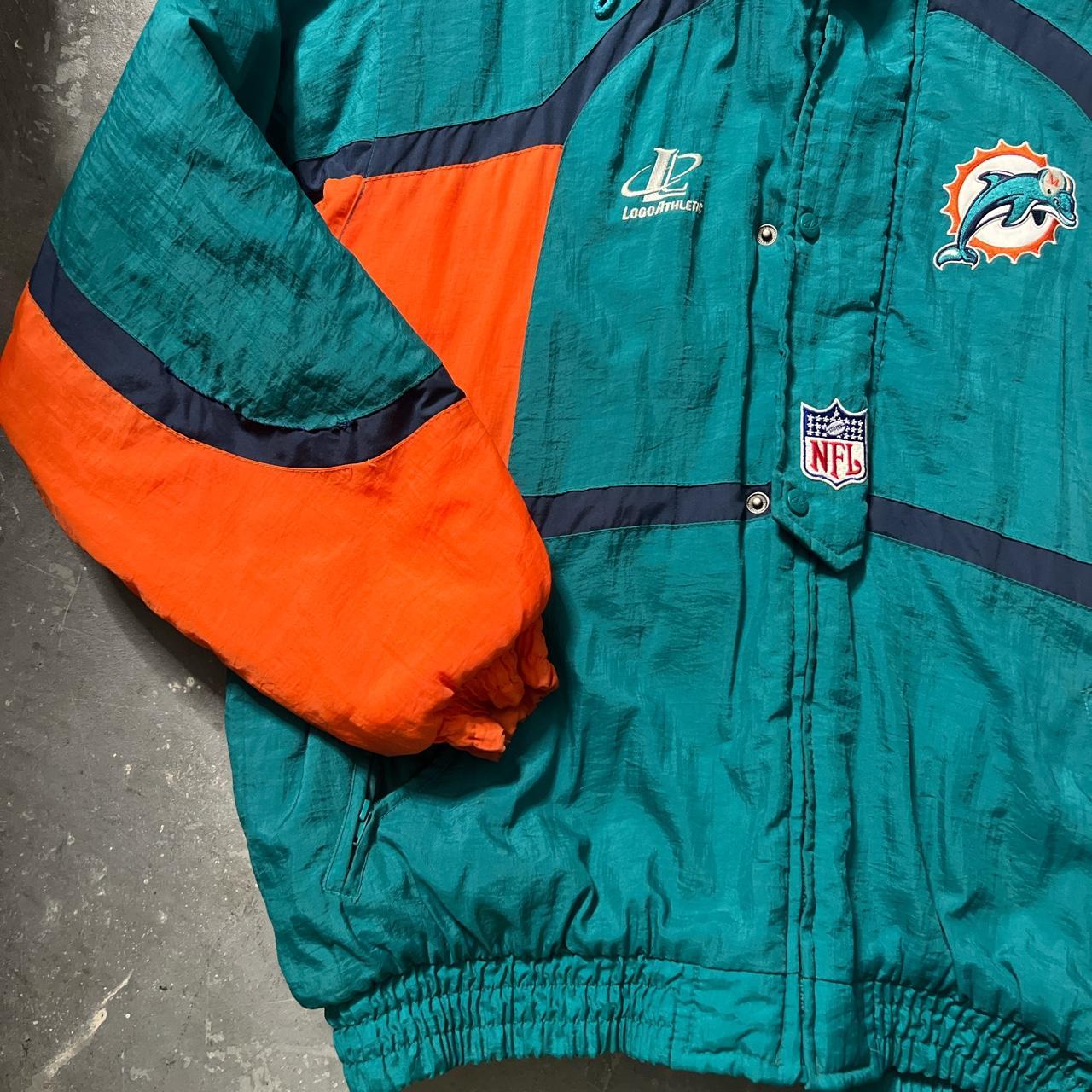 Vintage 90s Miami Dolphins NFL Logo Athletic Puffer - Depop