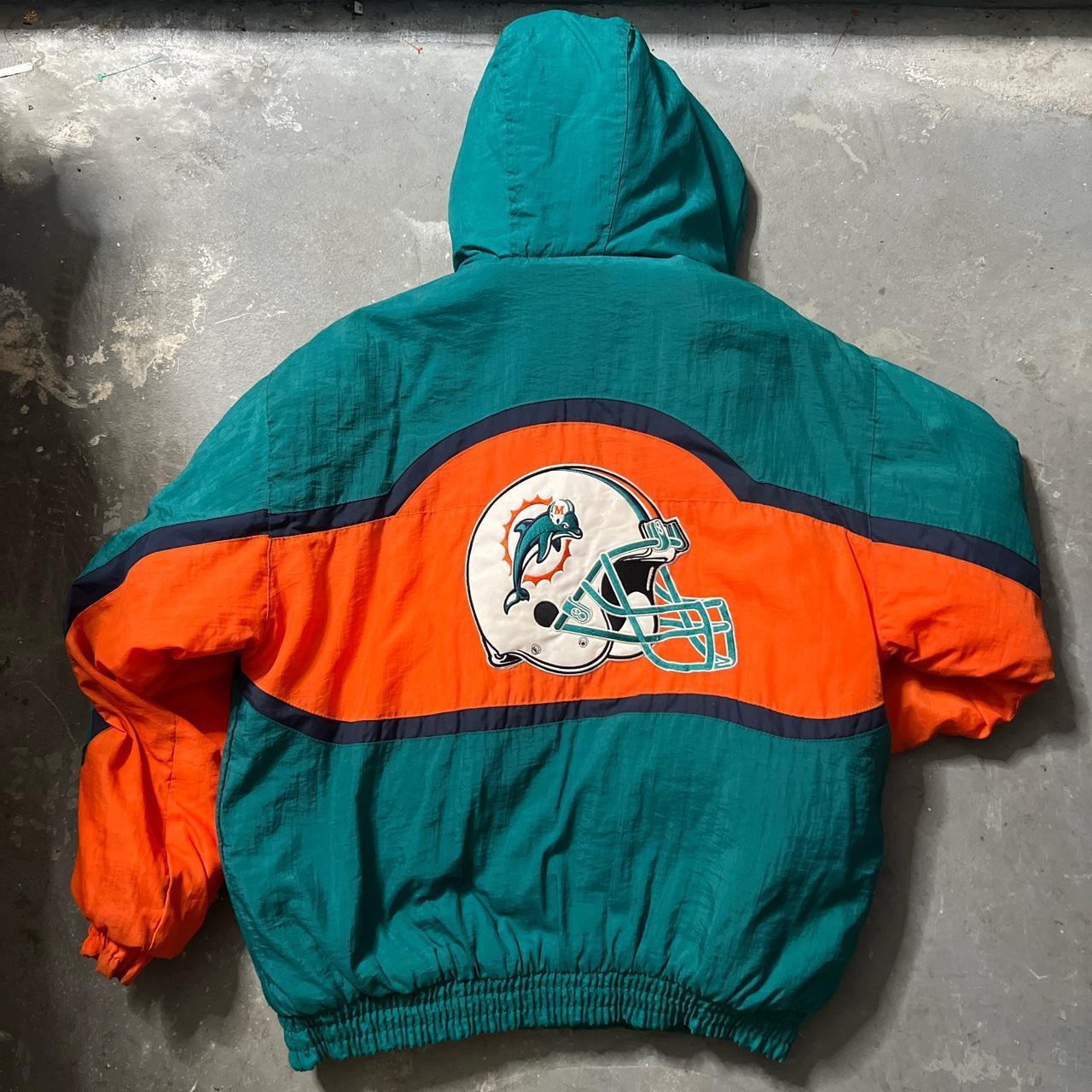 Vintage 90s Miami Dolphins NFL Logo Athletic Puffer - Depop