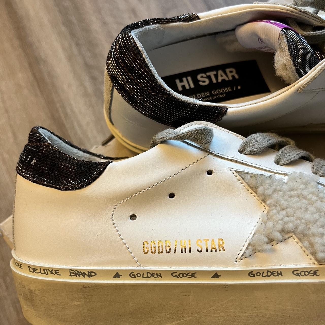 Golden Goose Hi Star sneakers with shearling star... - Depop