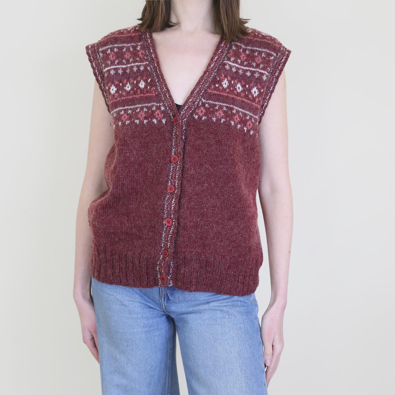 fuzzy striped sweater vest, M-L, beautiful