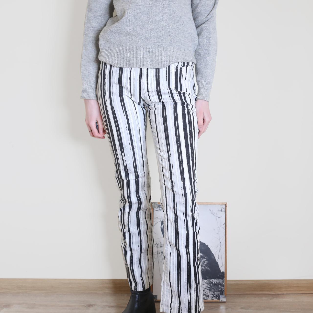 Striped store bootcut pants