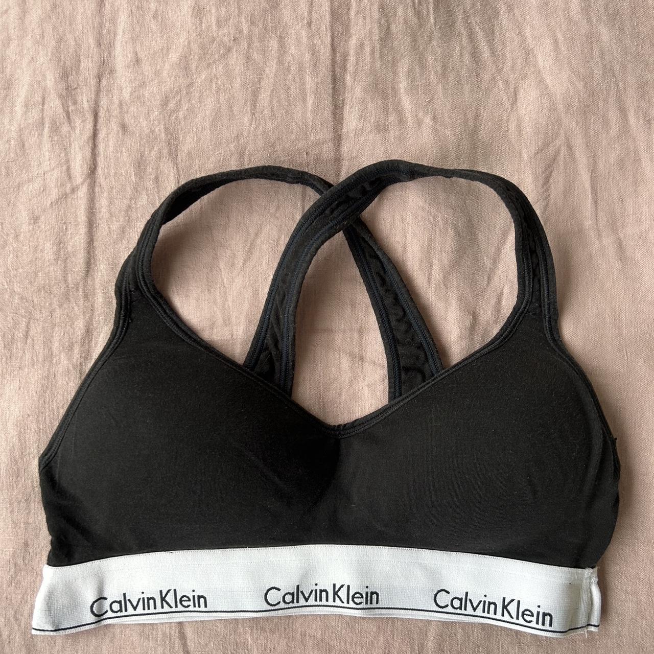 Womens Calvin Klein black Padded Logo Bralette