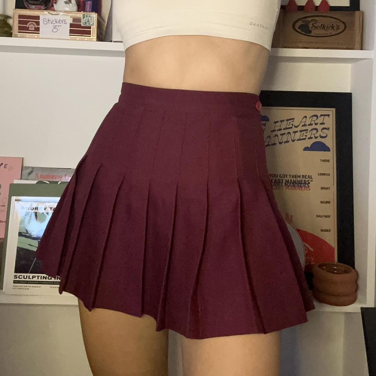 Burgundy tennis clearance skirt