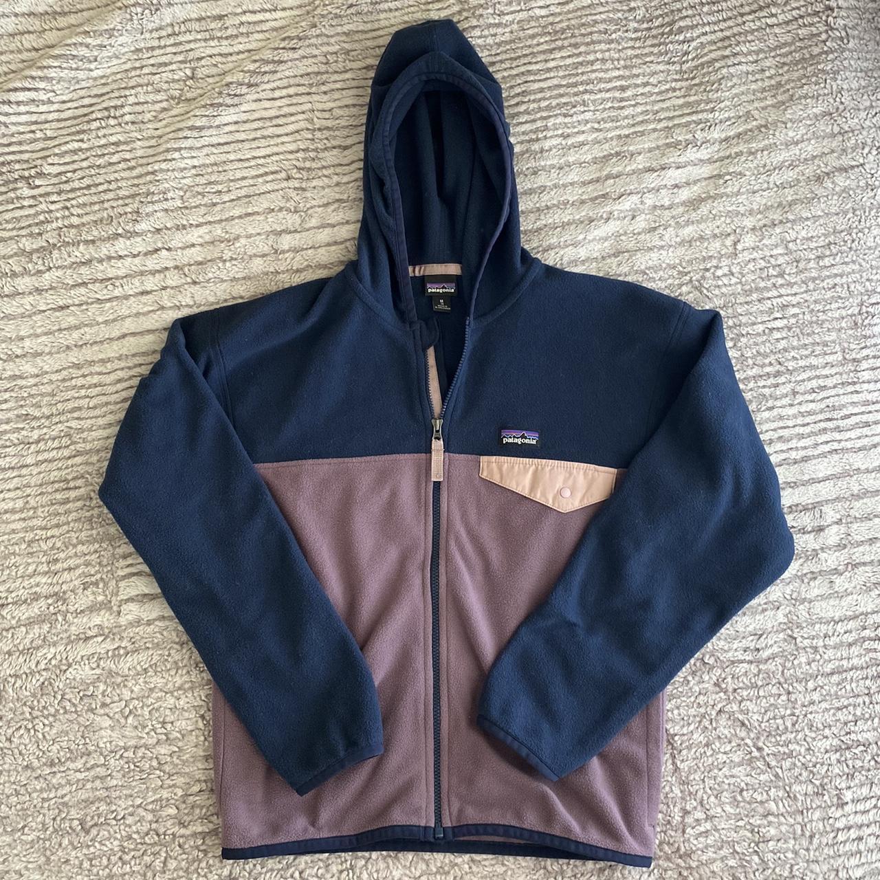Patagonia Girls Micro D Snap T purple, blue, and   Depop