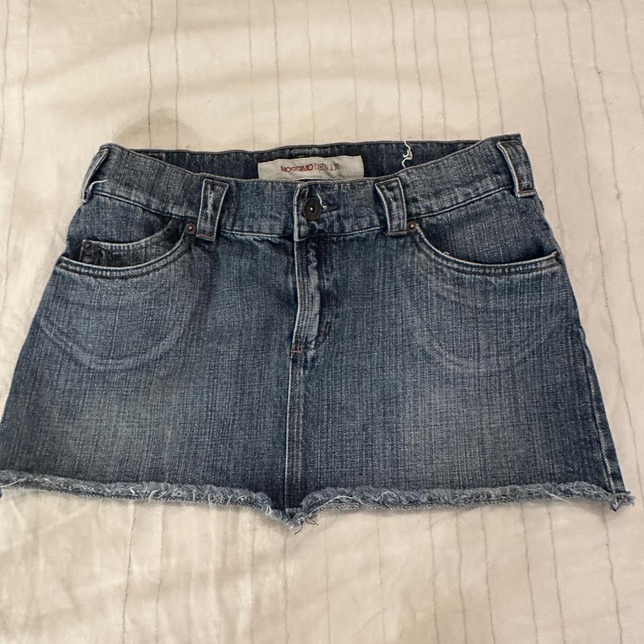 Vintage mossimo low rise mini denim skirt says size ... - Depop