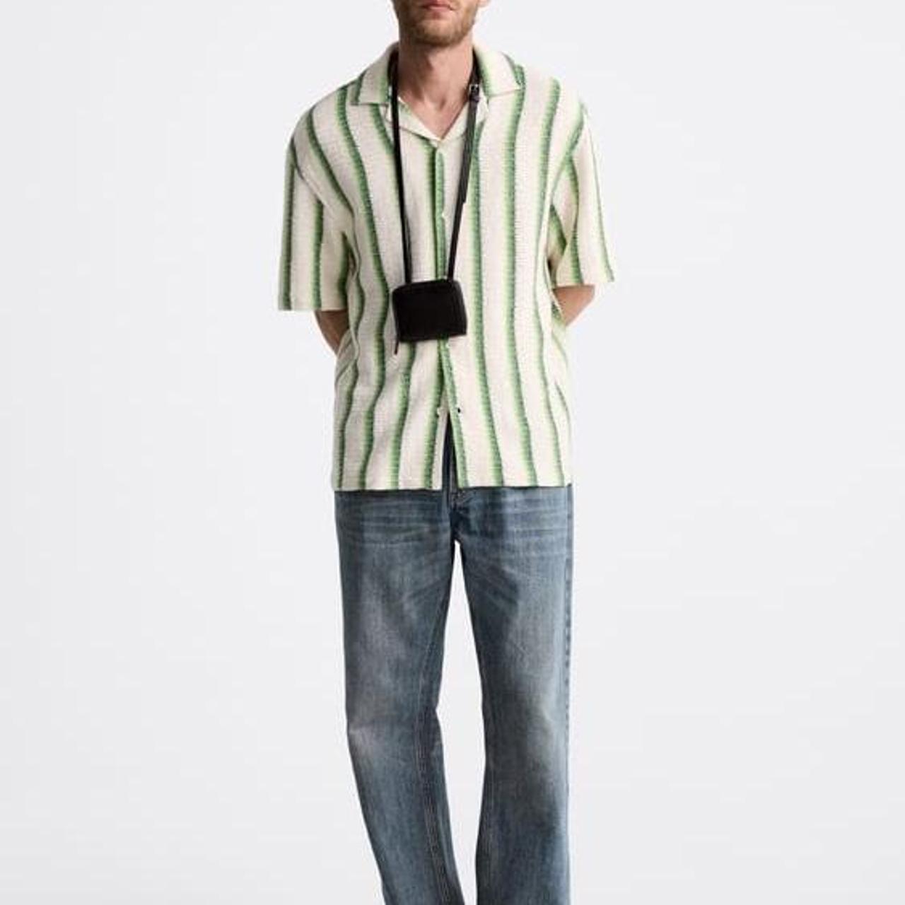 Zara crochet knit collared shirt NWT Depop