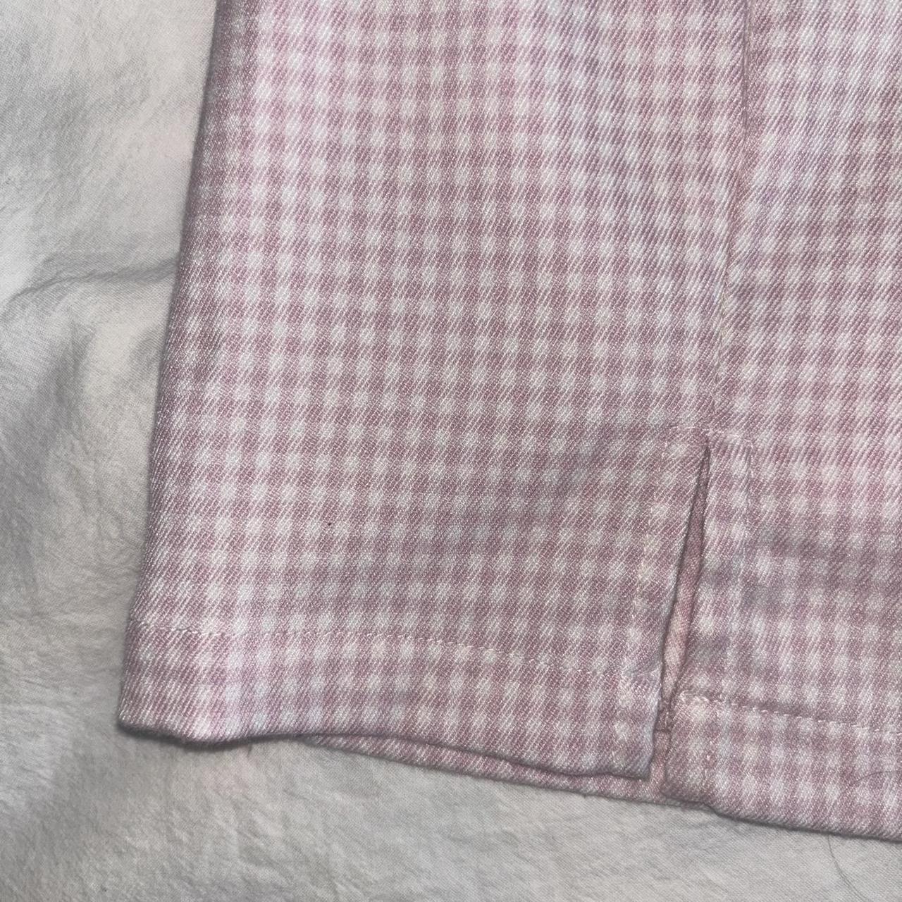 baby pink + white gingham factorie skirt size 10... - Depop