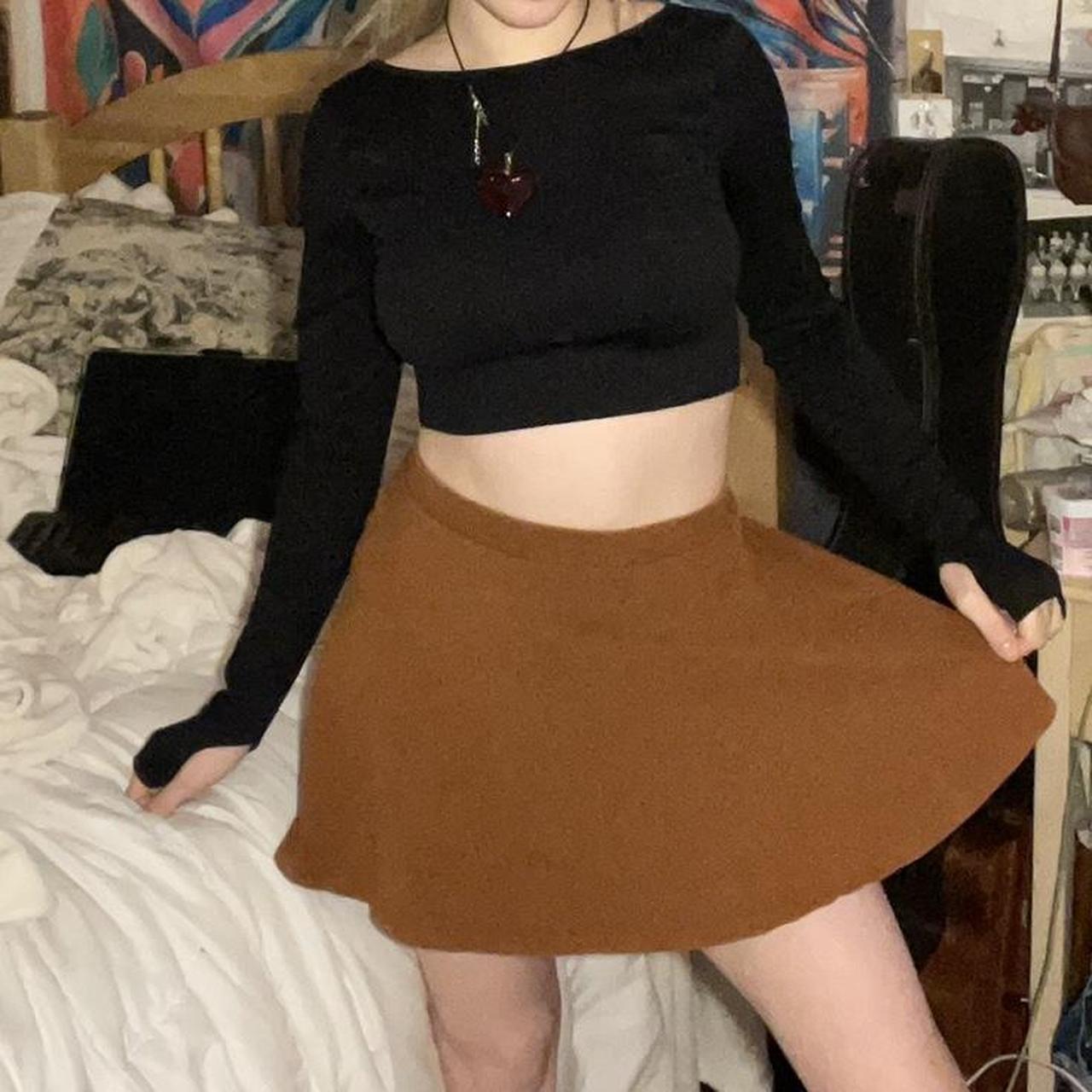 xs burnt orange forever 21 skirt Depop