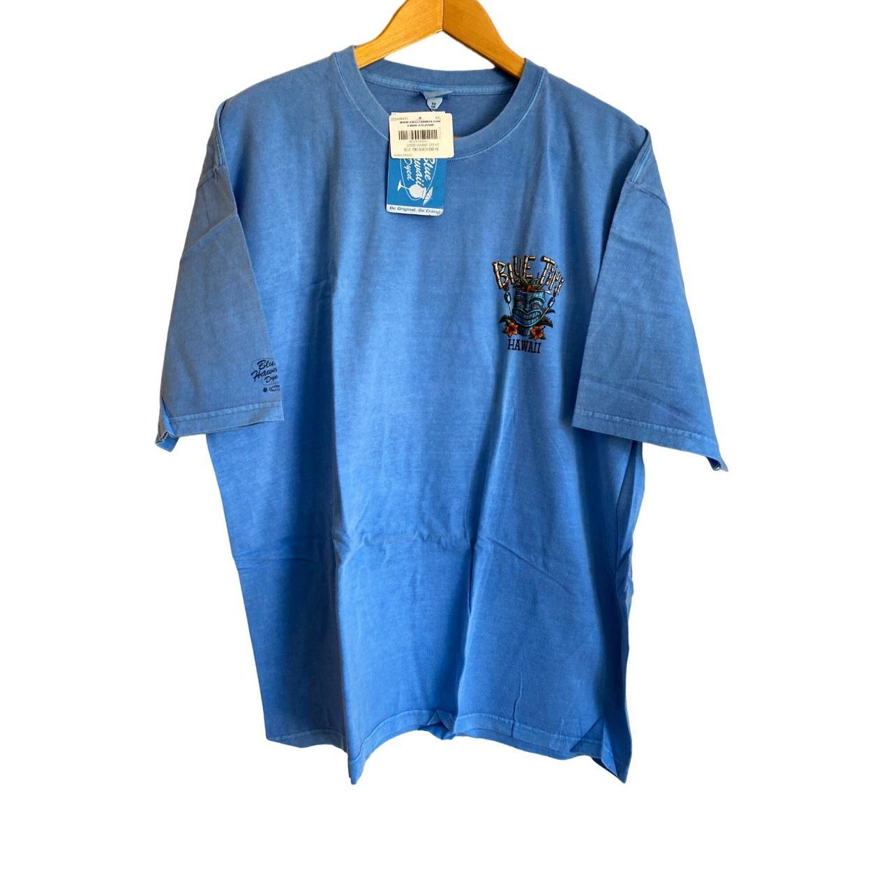 CRAZY SHIRTS MEN'S BLUE TIKI BEACH BAR DISTRESSED... Depop