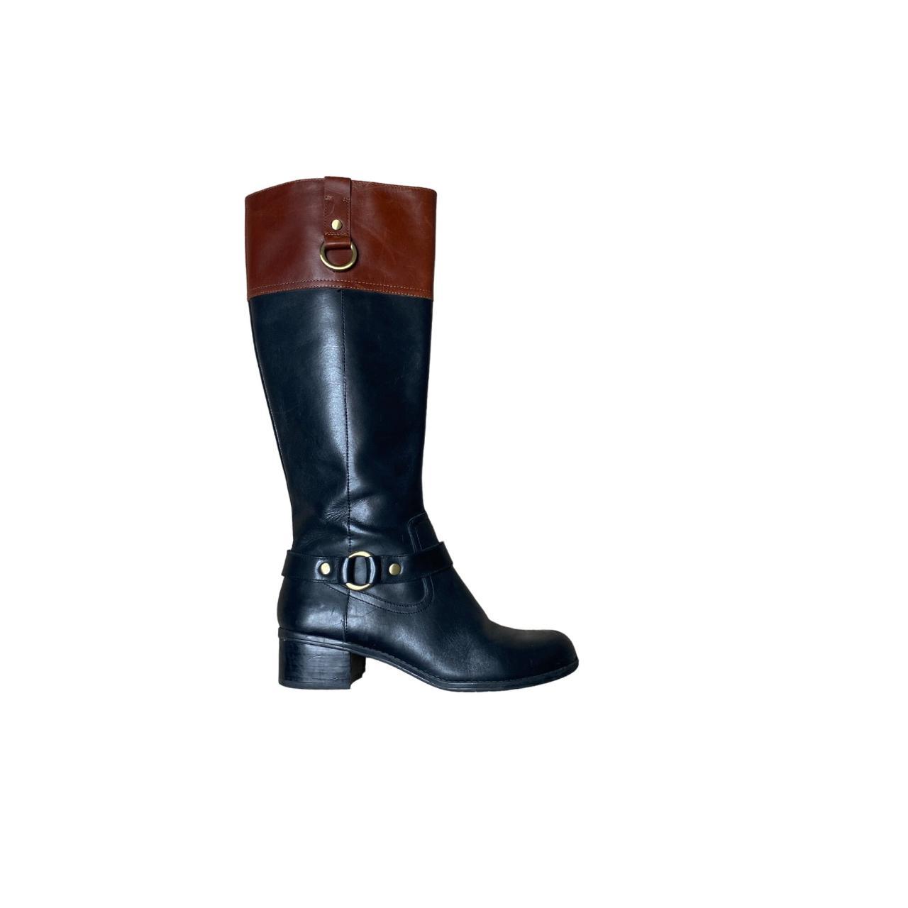 BANDOLINO WOMEN'S BLACK BROWN RIDING BOOTS