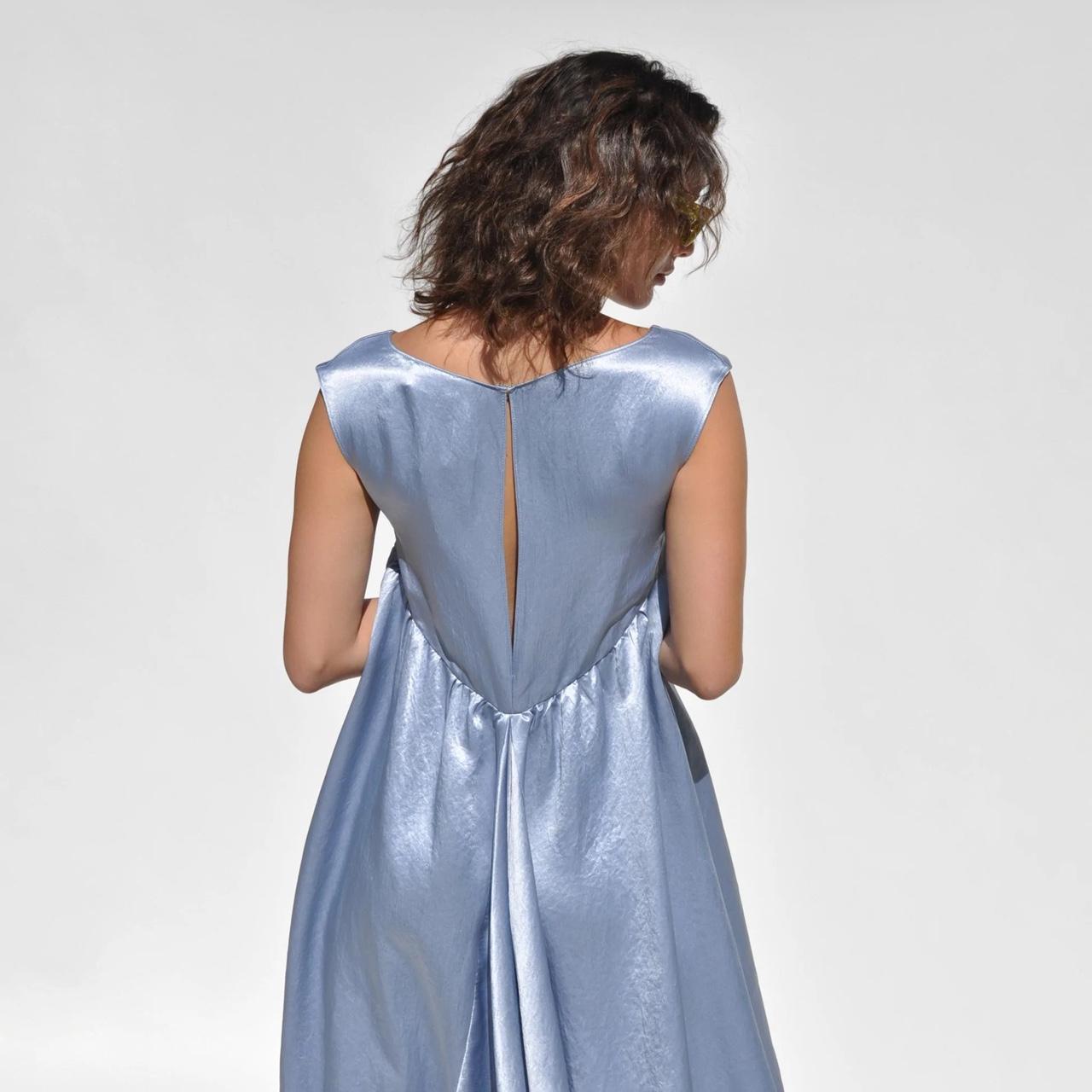 Eckhaus Latta Women's Blue and Grey Dress (3)