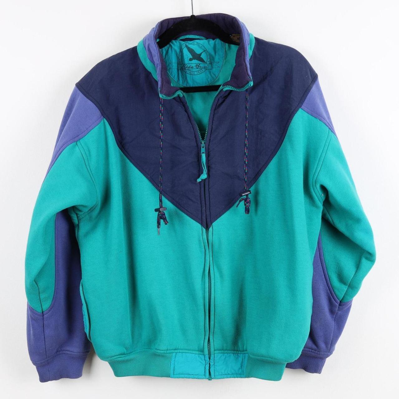 Vintage high quality 90s Eddie Bauer teal blue bomber jacket sz XL