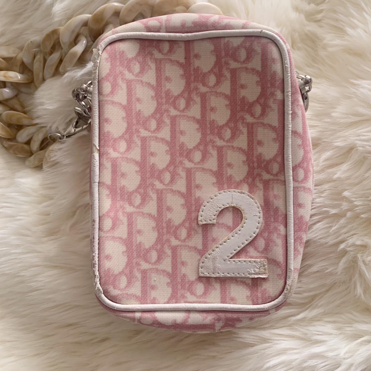 バッグ Christian Dior Vintage Trotter Pouch Christian Dior Vintage Trotter Monogram Pouch Wrist Bag Pink