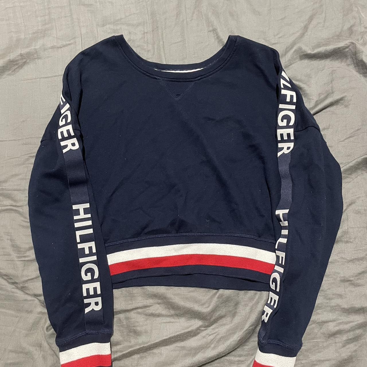 Tommy Hilfiger cropped sweater #tommy #depop... - Depop