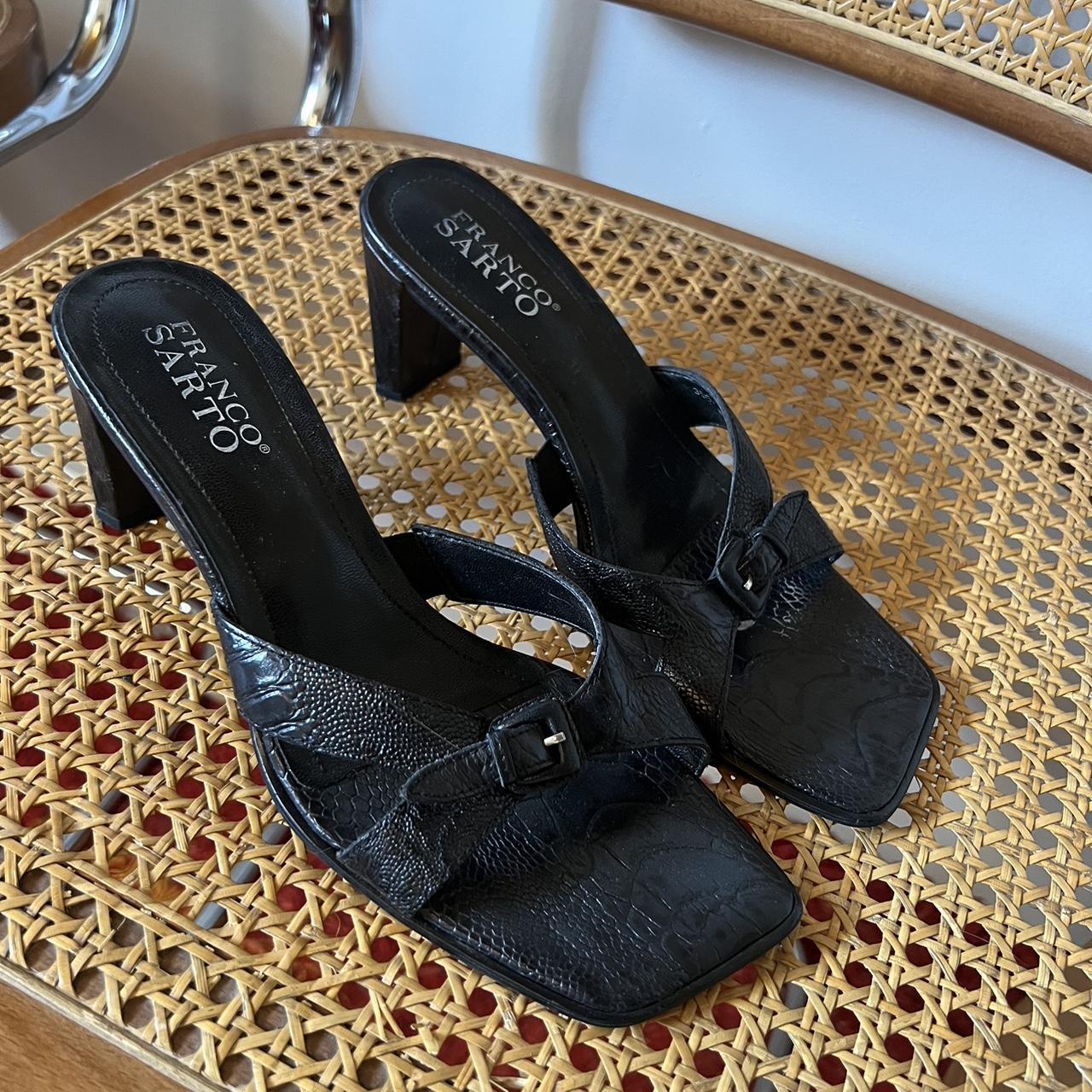 Vintage Franco Sarto black kitten heels. Perfect... - Depop