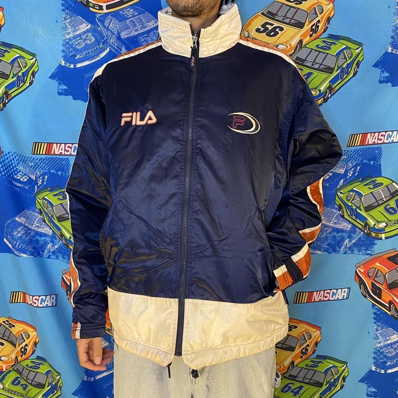 Vintage 2000s Fila Puffer Jacket Slight staining... - Depop