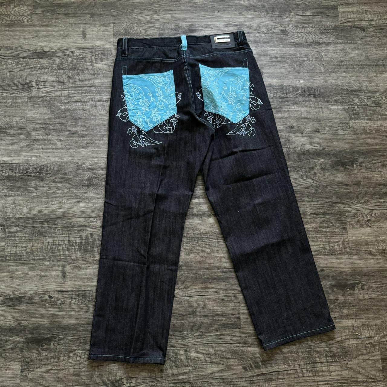 Vintage 2000s Coogi jeans Baggy fit Teal velvet | Depop