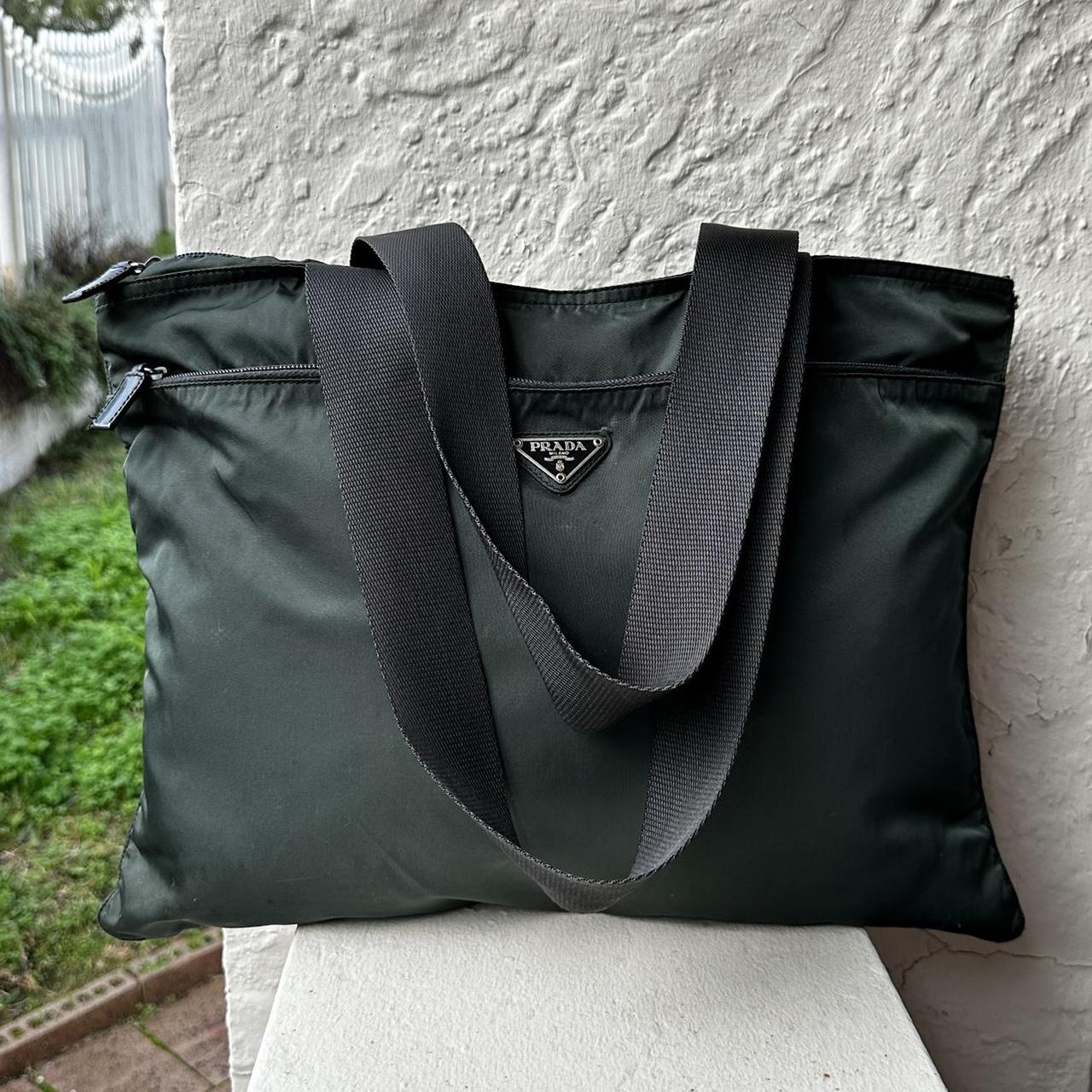 PRADA Green Vela Nylon Double Handle Tote Bag Comes. Depop