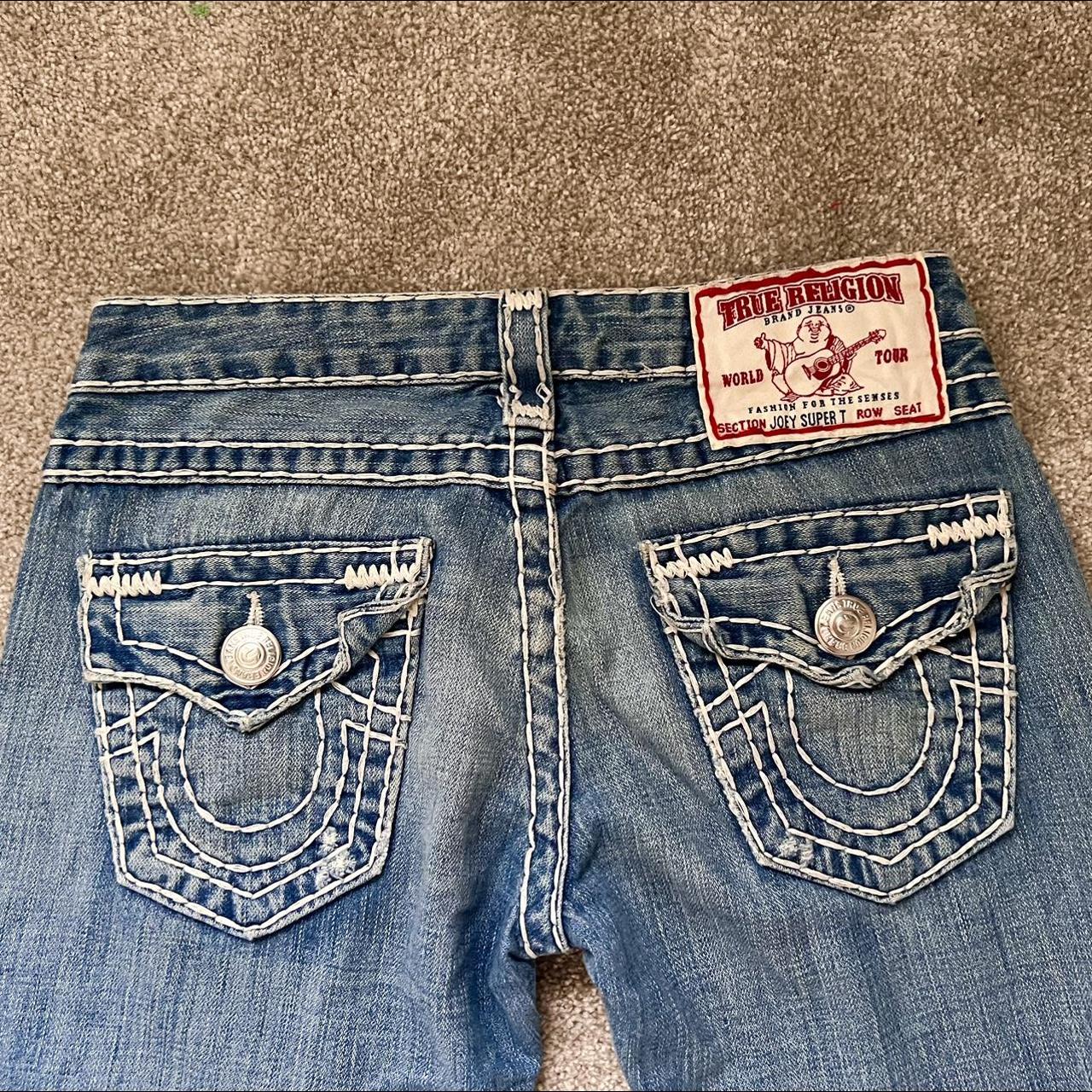 🫶🏼true religion white stitch flared jeans 🫶🏼literally... - Depop