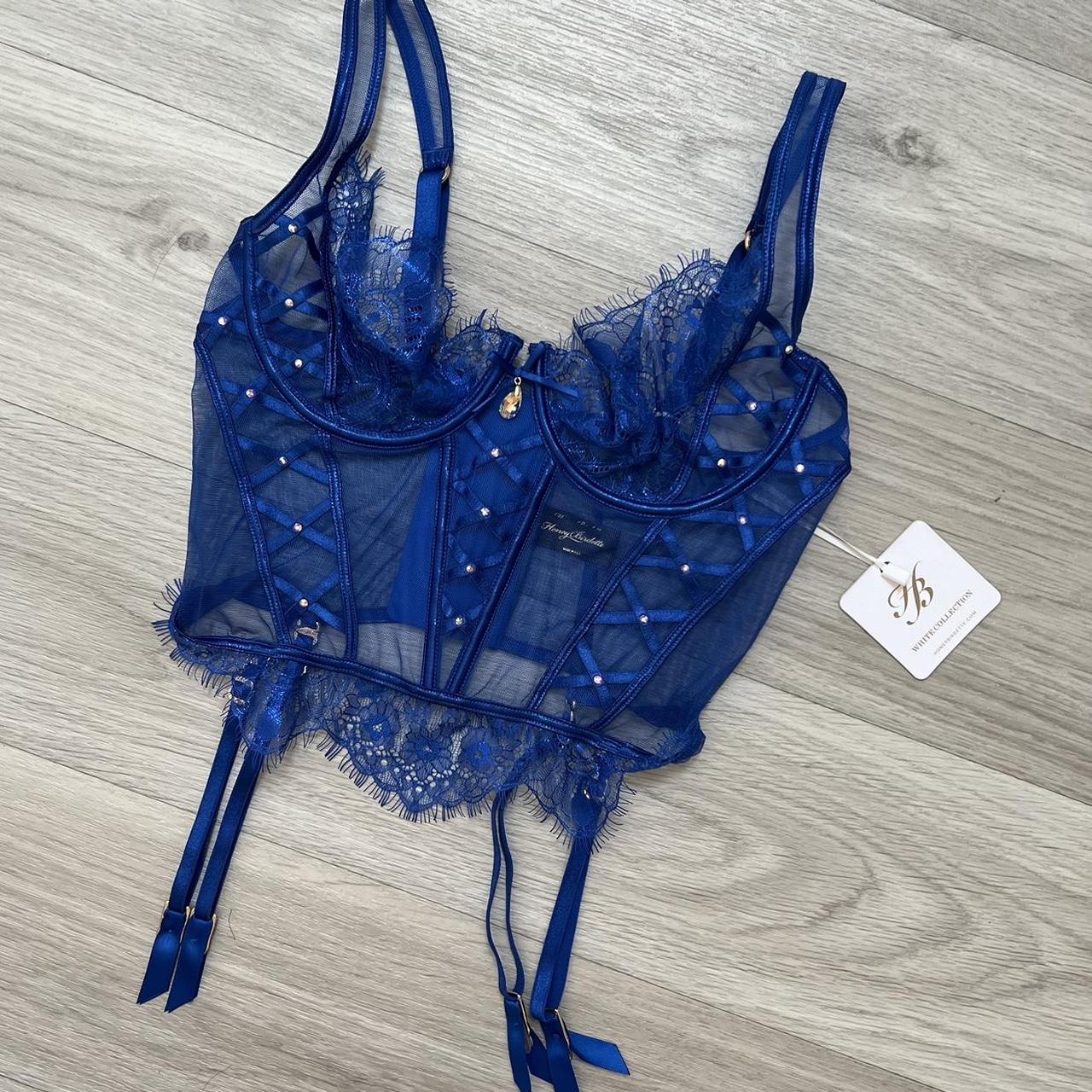 Honey Birdette ELSIE Bustier Top in Cobalt Blue.... - Depop