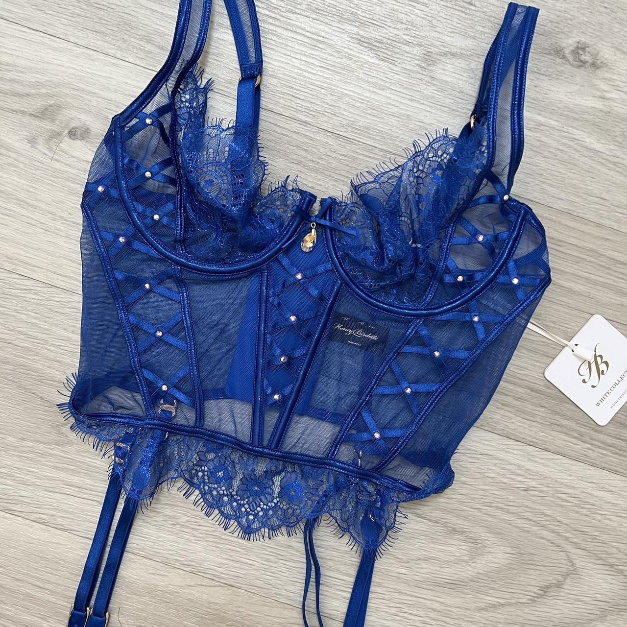 Honey Birdette ELSIE Bustier Top in Cobalt Blue.... - Depop