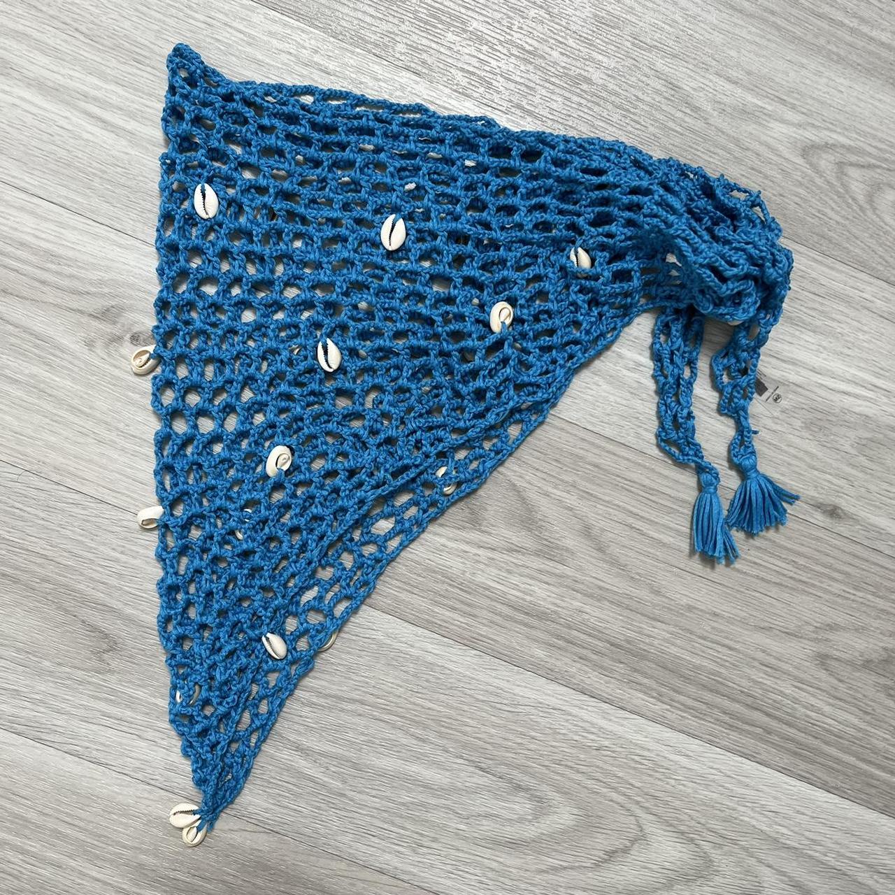 Fashion Nova Crochet Blue Seashell Sarong / Beach... Depop