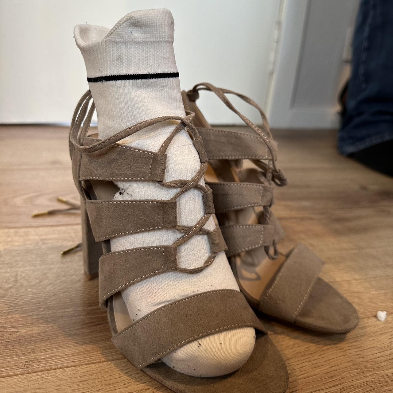 New look beige heel sandals 👠 Size uk