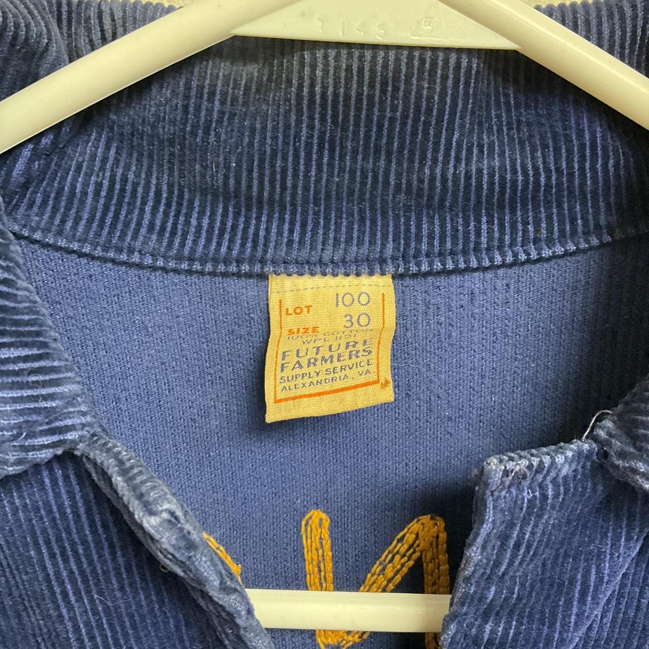 Vintage 60s blue corduroy FFA jacket with TALON... - Depop
