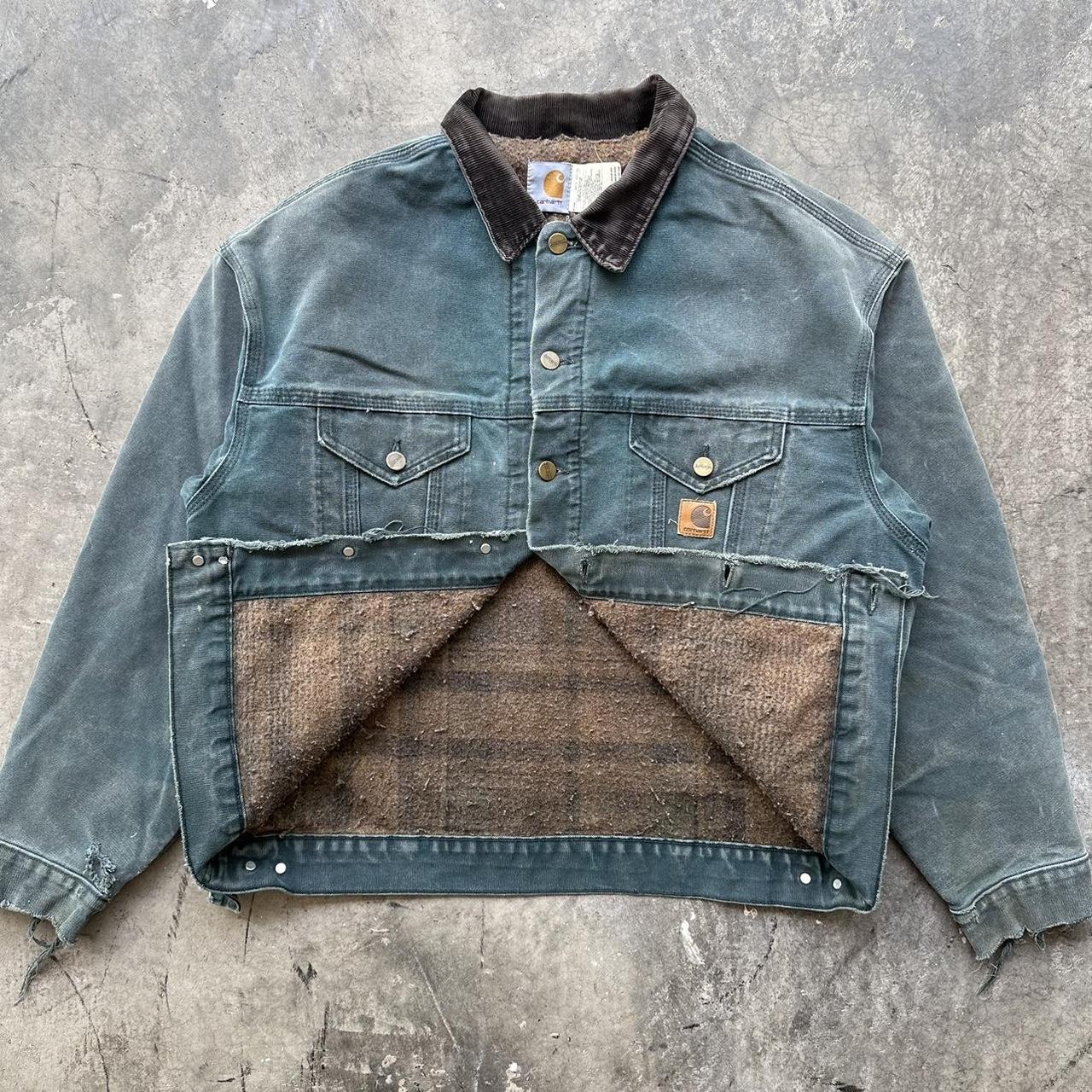 Vintage Super rare vintage Carhartt denim jacket with Aztec lining | Grailed