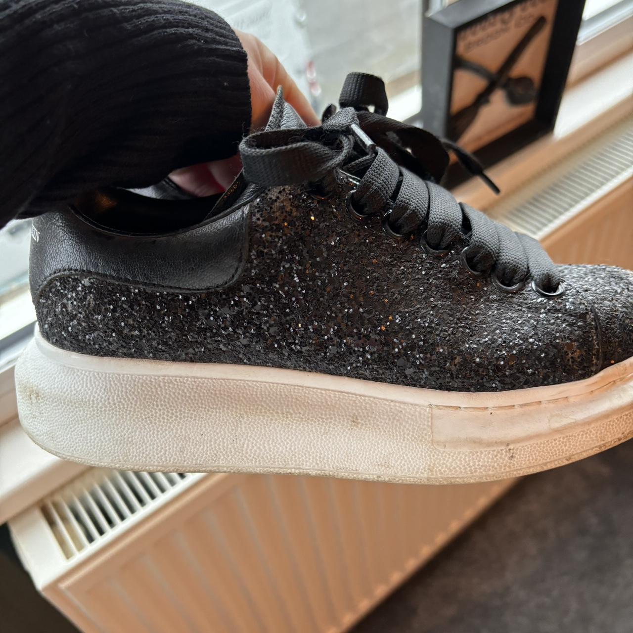 Glitter Trainers Alexander Mcqueen Shoes Black Glitter Sparkly