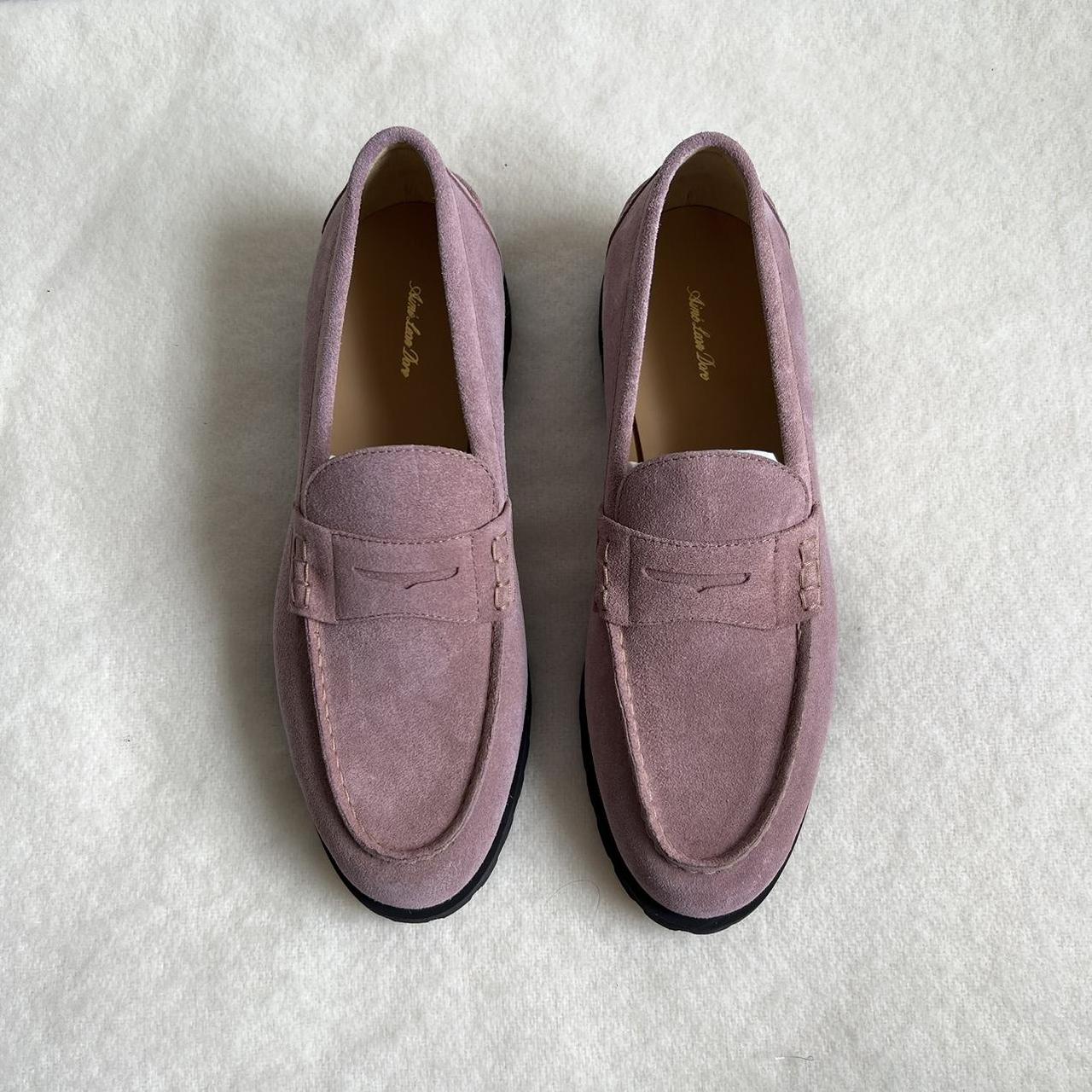 Aime leon dore loafers • pink suede with a black... - Depop
