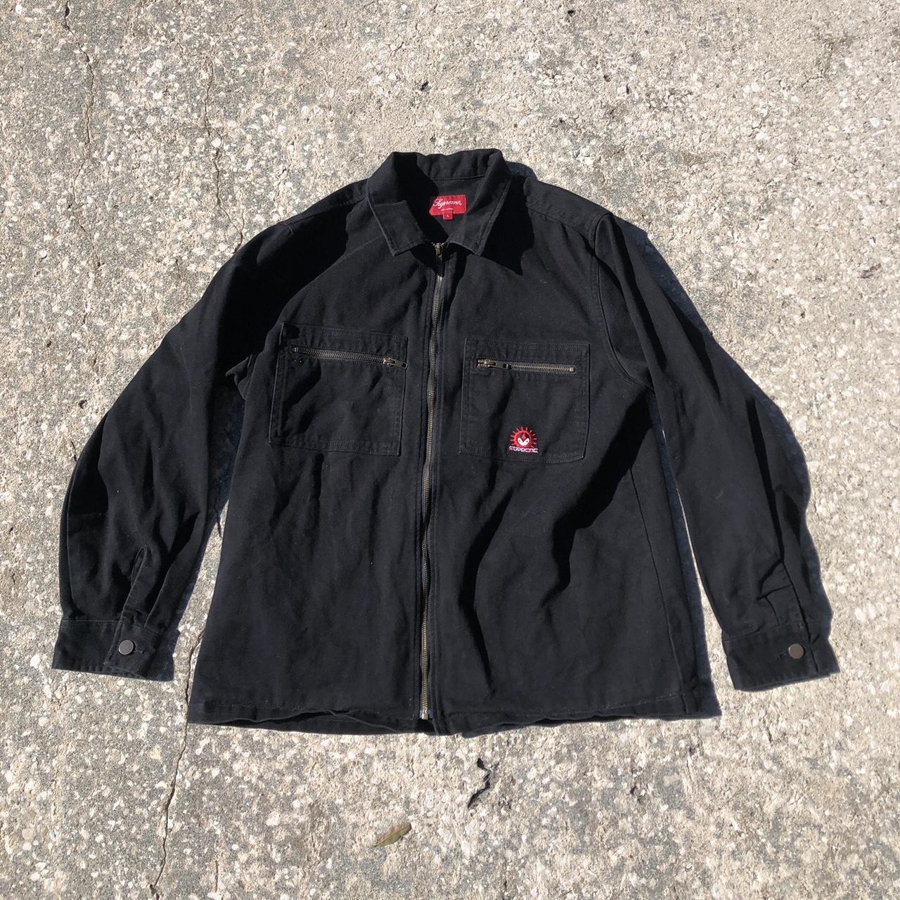 Supreme vampire denim zip up outlet shirt