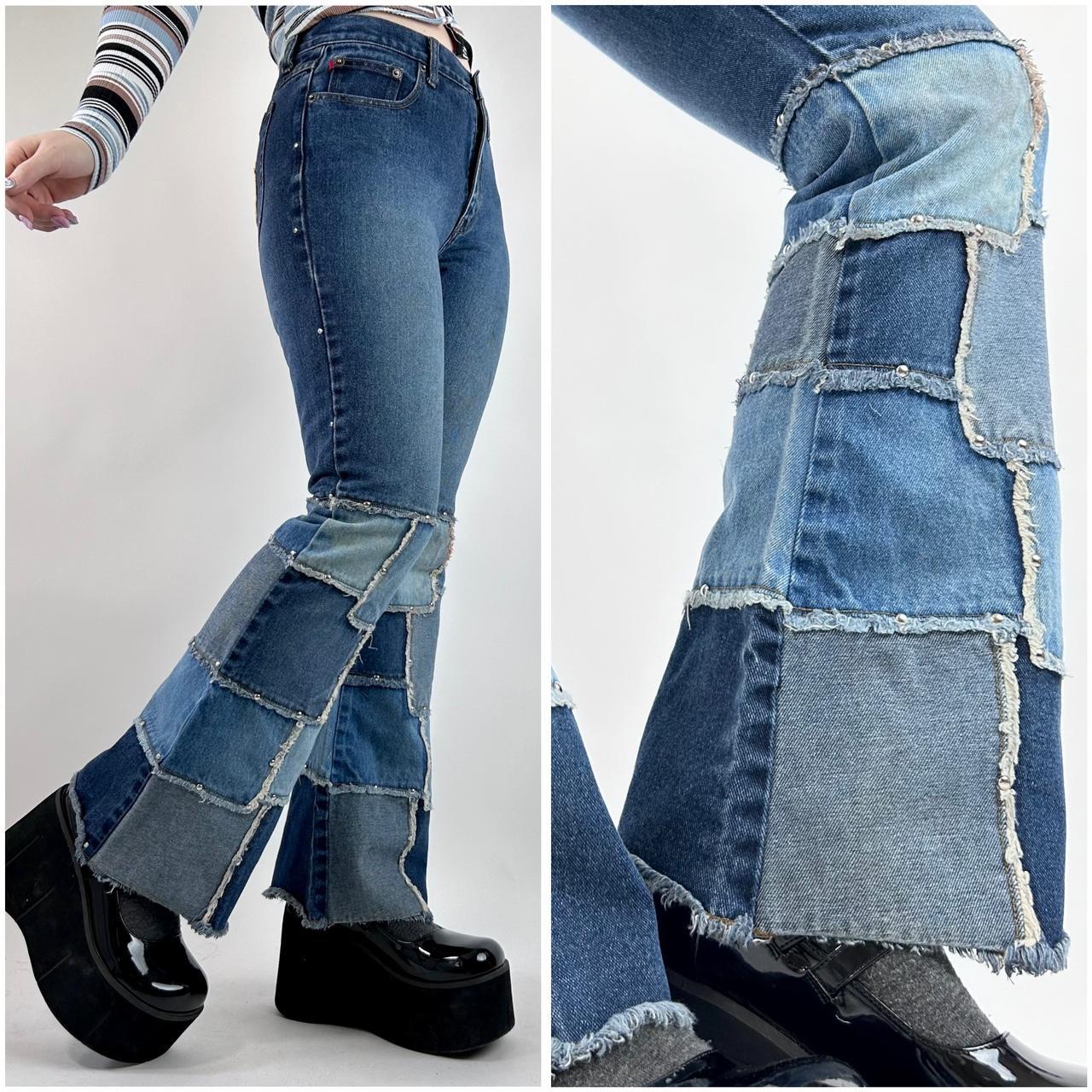 Y2k sales fairy grunge denim flared jeans