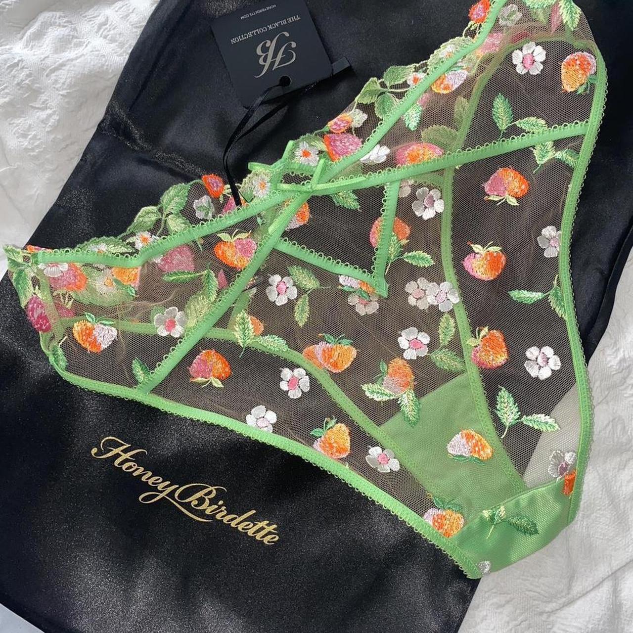 Honey Birdette Women's Green and Orange Panties (2)