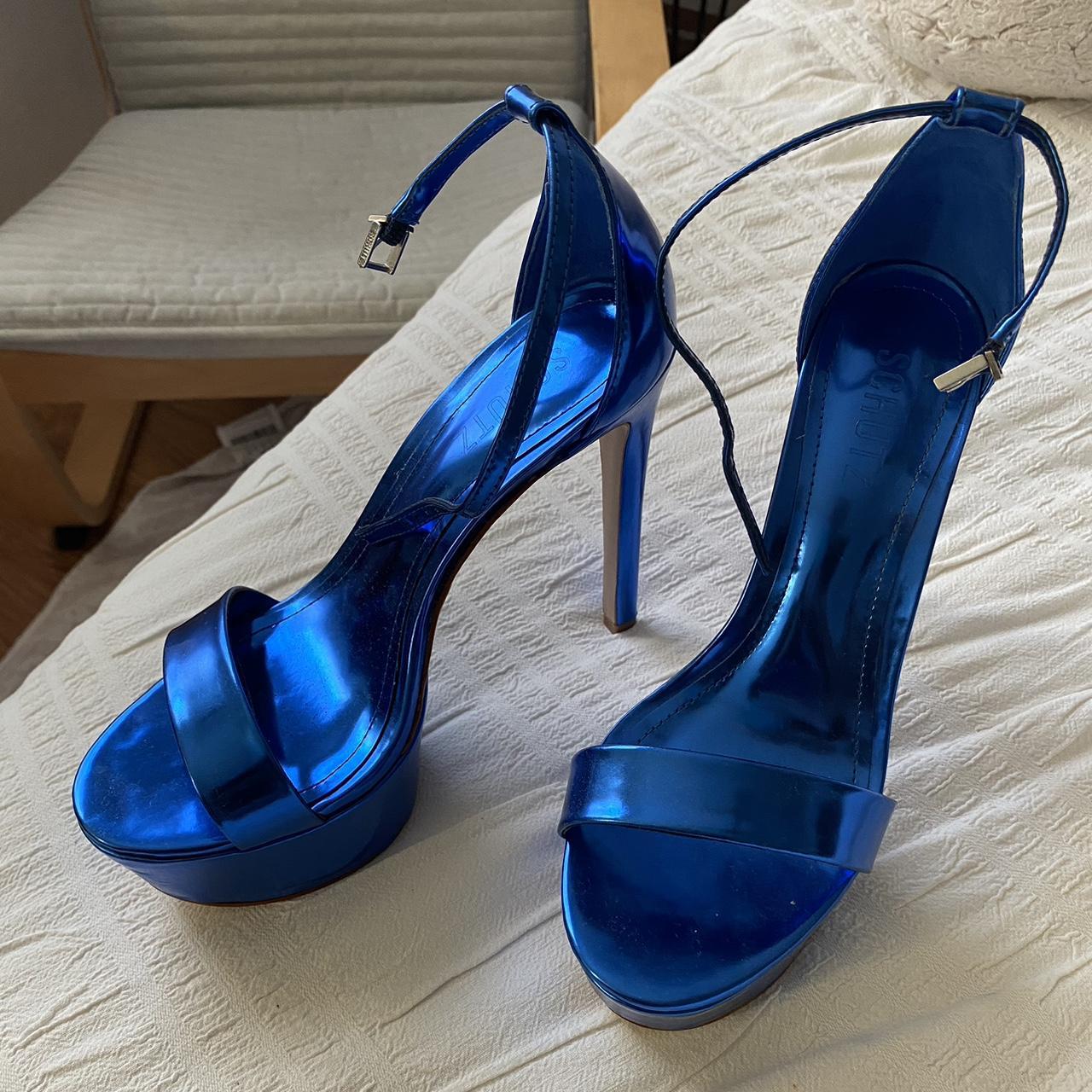 Schutz store blue sandals