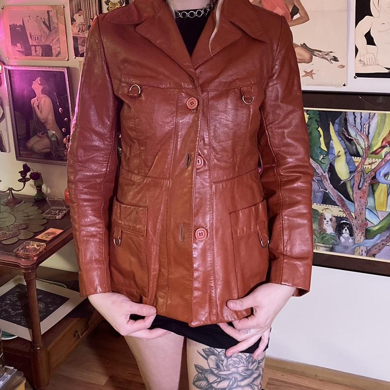 1970s leather jacket outlet womens