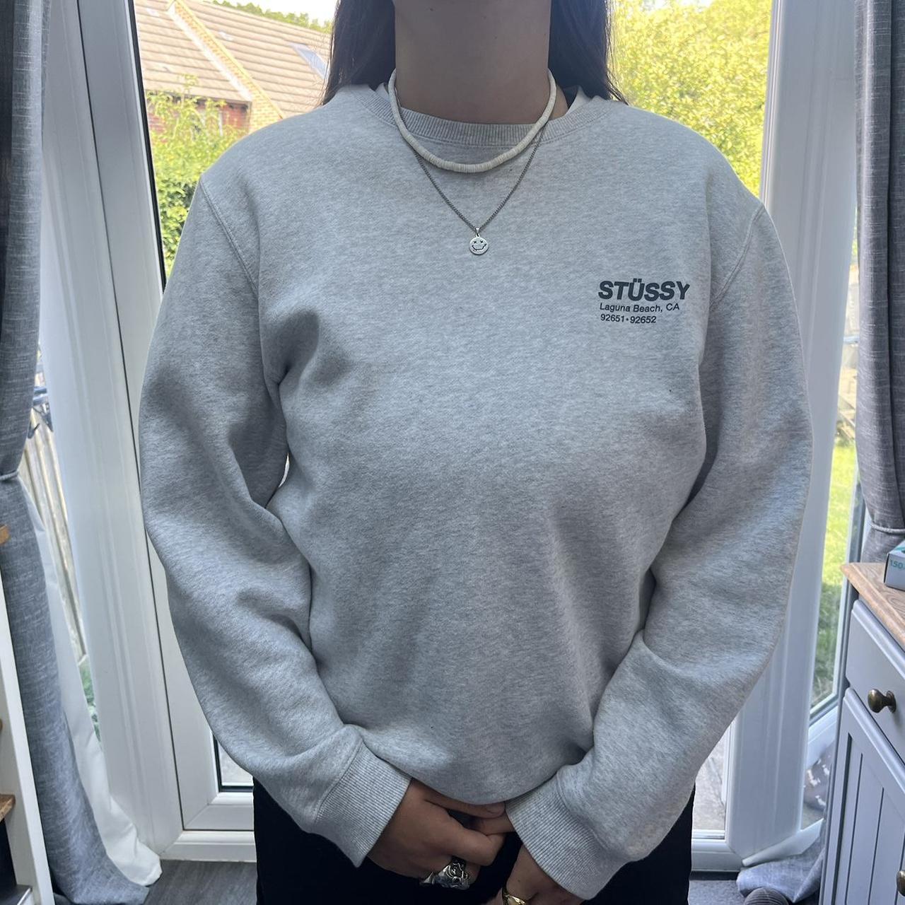 Stussy Laguna beach grey sweatshirt Size large | Depop