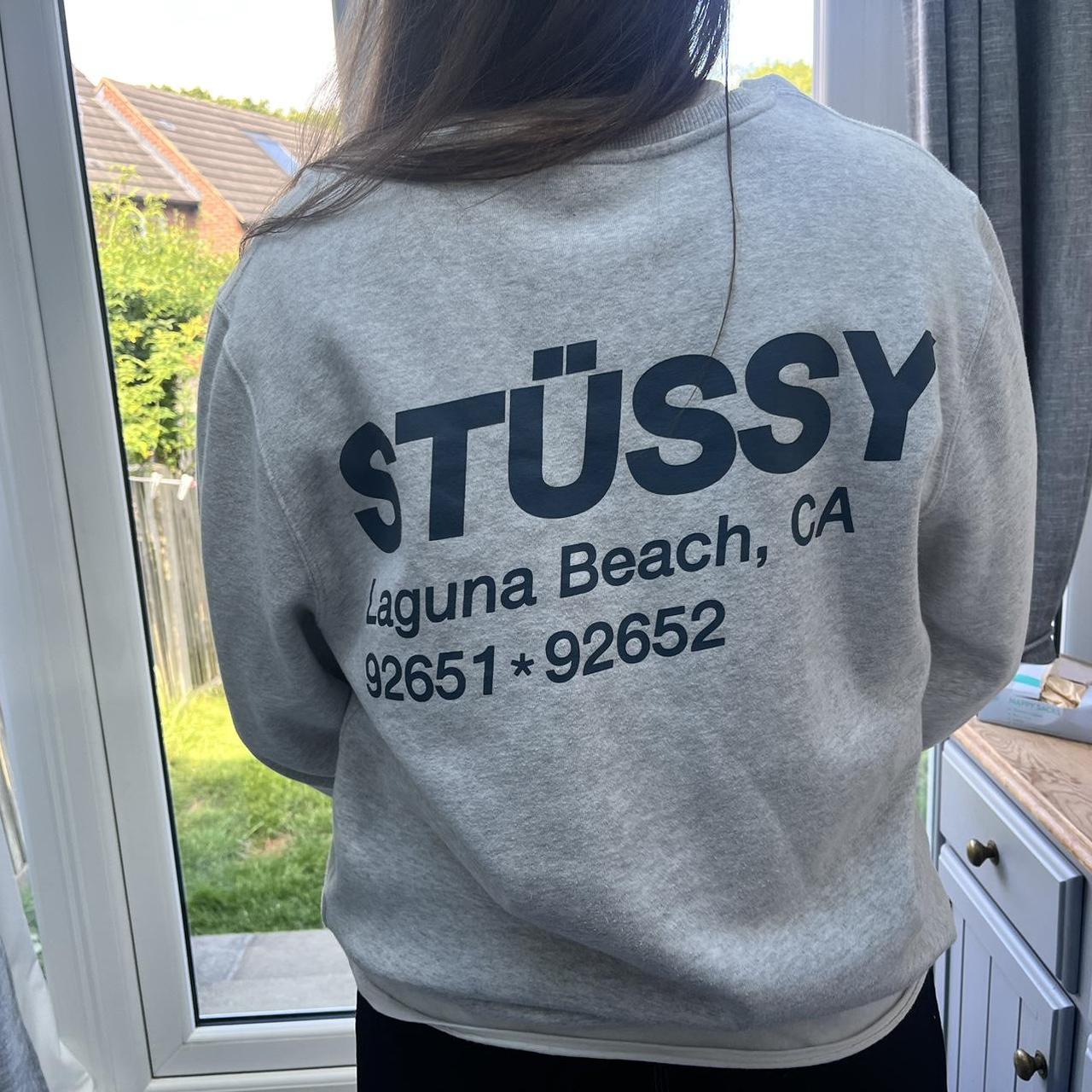 Stussy Laguna beach grey sweatshirt Size large | Depop