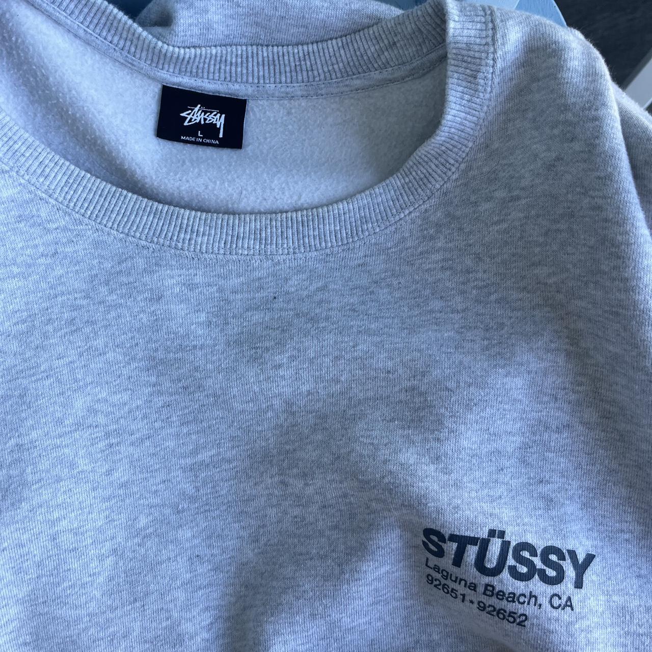 Stussy Laguna beach grey sweatshirt Size large | Depop